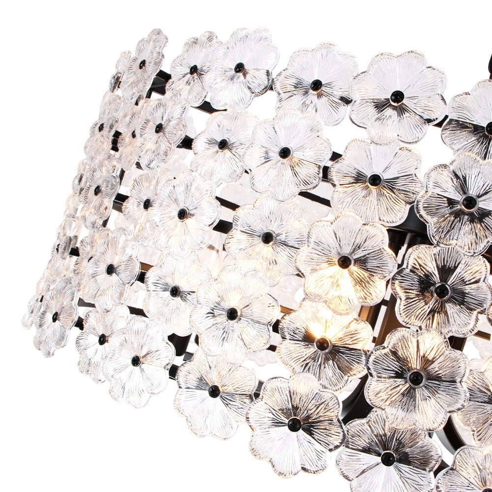 Art Deco Blossom Floral Cage Drum Lantern Pendant Light