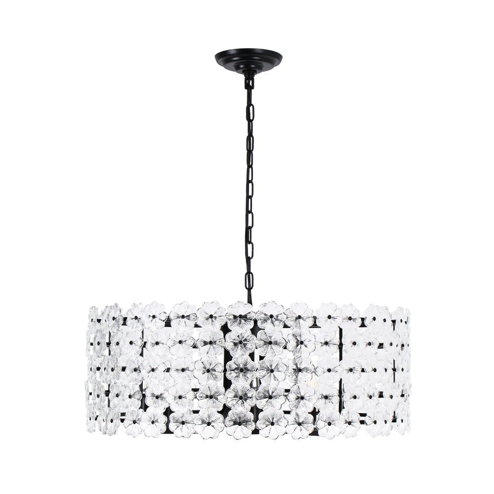 Art Deco Blossom Floral Cage Drum Lantern Pendant Light