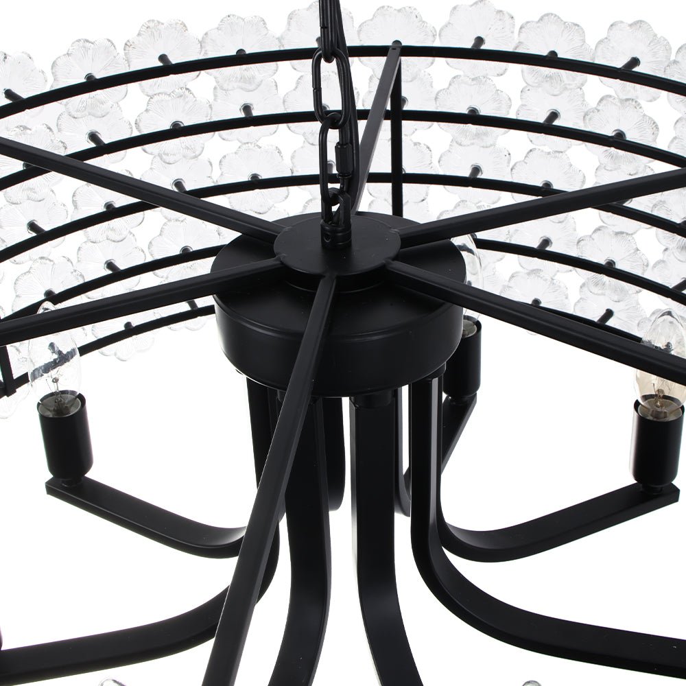 Art Deco Blossom Floral Cage Drum Lantern Pendant Light