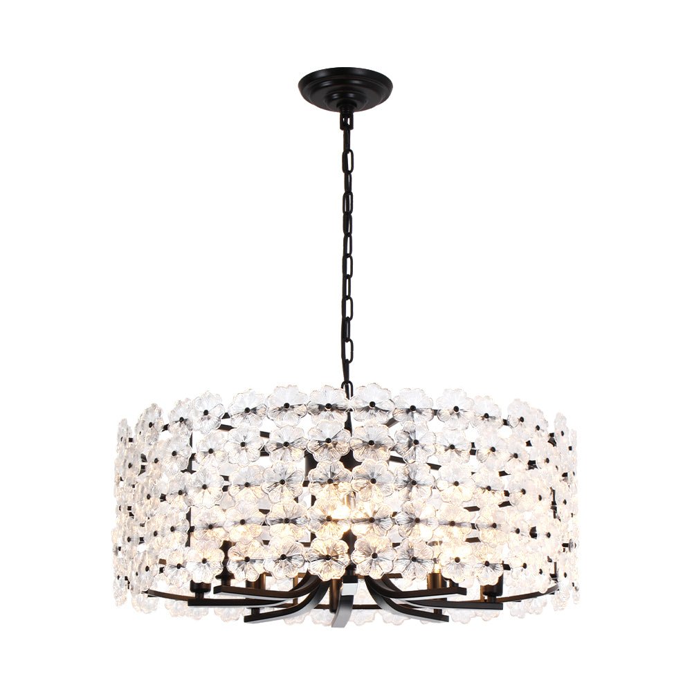 Art Deco Blossom Floral Cage Drum Lantern Pendant Light
