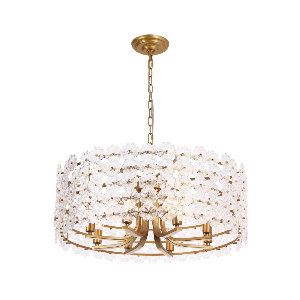 Art Deco Blossom Floral Cage Drum Lantern Pendant Light