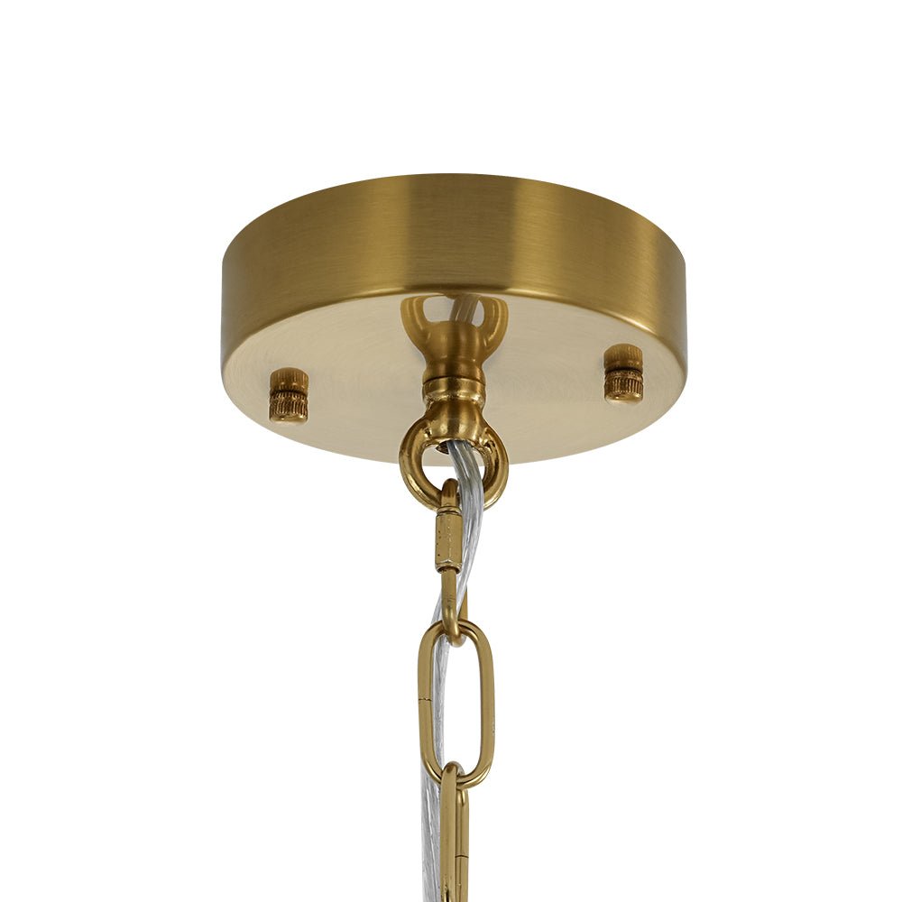 Art Deco Brass Tiered Clear Glass Jellyfish Style Chandelier