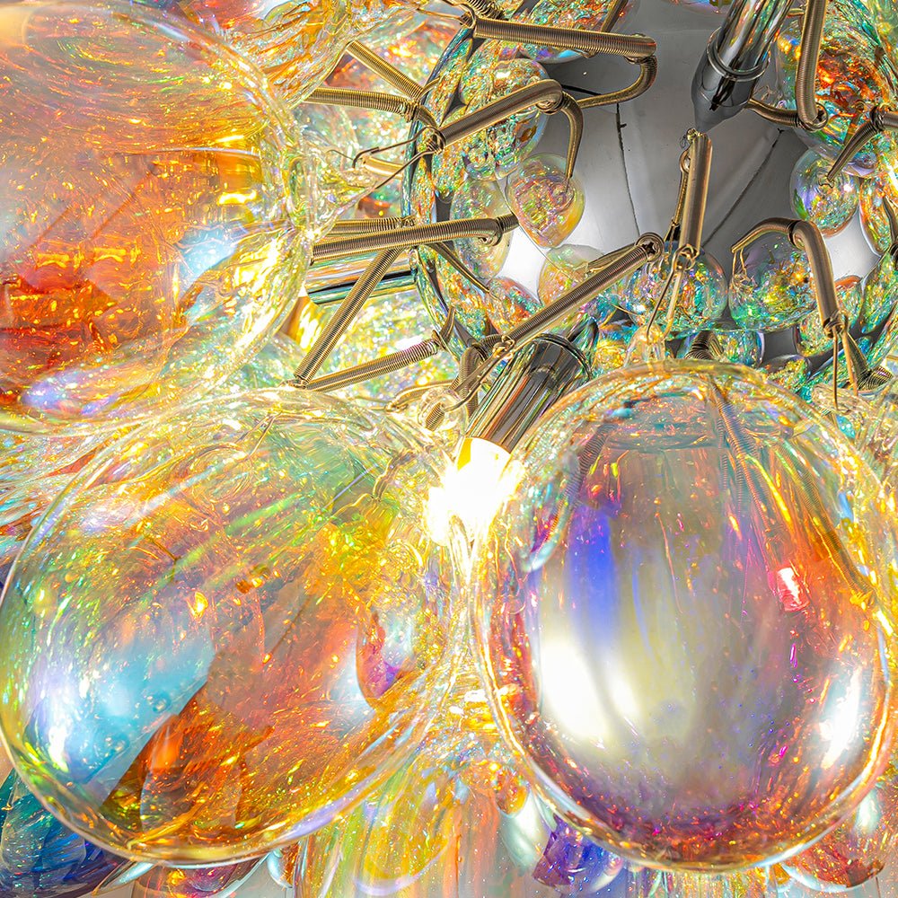 Bauhaus Color Stained Glass Cluster Bubble Chandelier