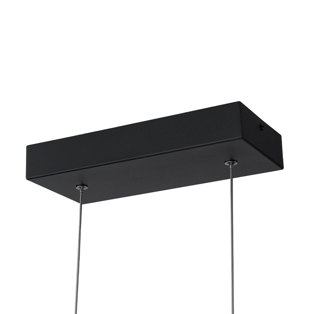 Black 4-light Rectangular Dimmable LED Kitchen Island Pendant