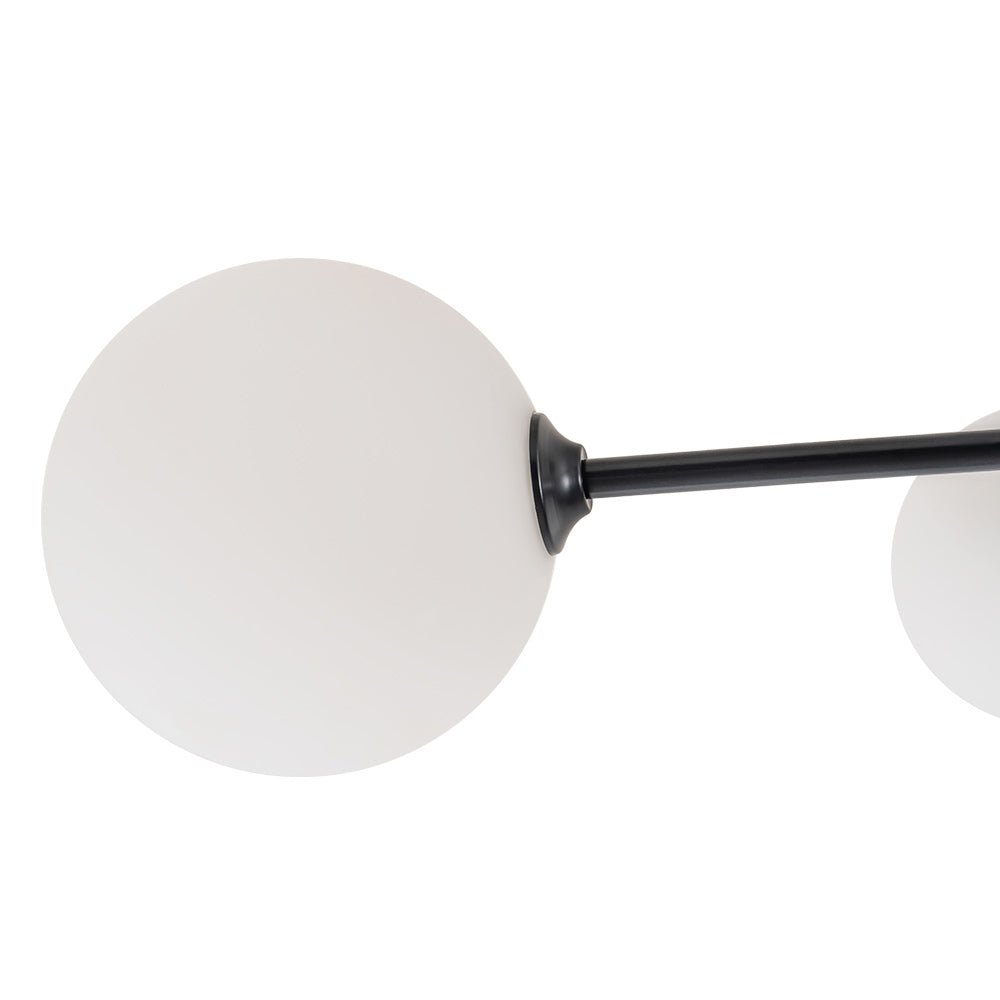 (OpenBox) Black Frosted Bubble Linear Sputnik Semi Flush Mount