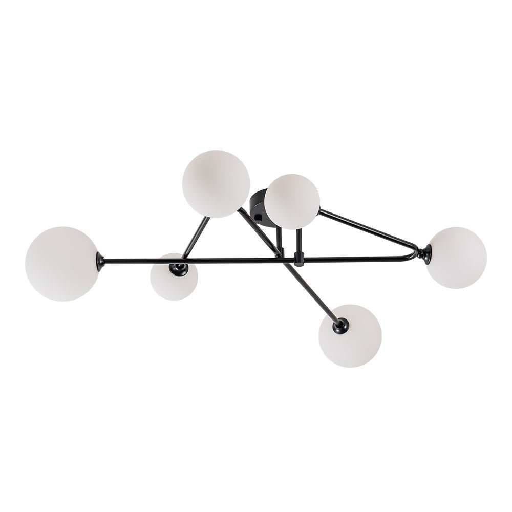 (OpenBox) Black Frosted Bubble Linear Sputnik Semi Flush Mount