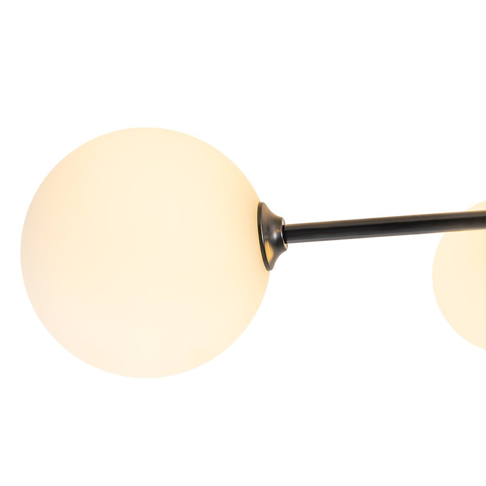 (OpenBox) Black Frosted Bubble Linear Sputnik Semi Flush Mount