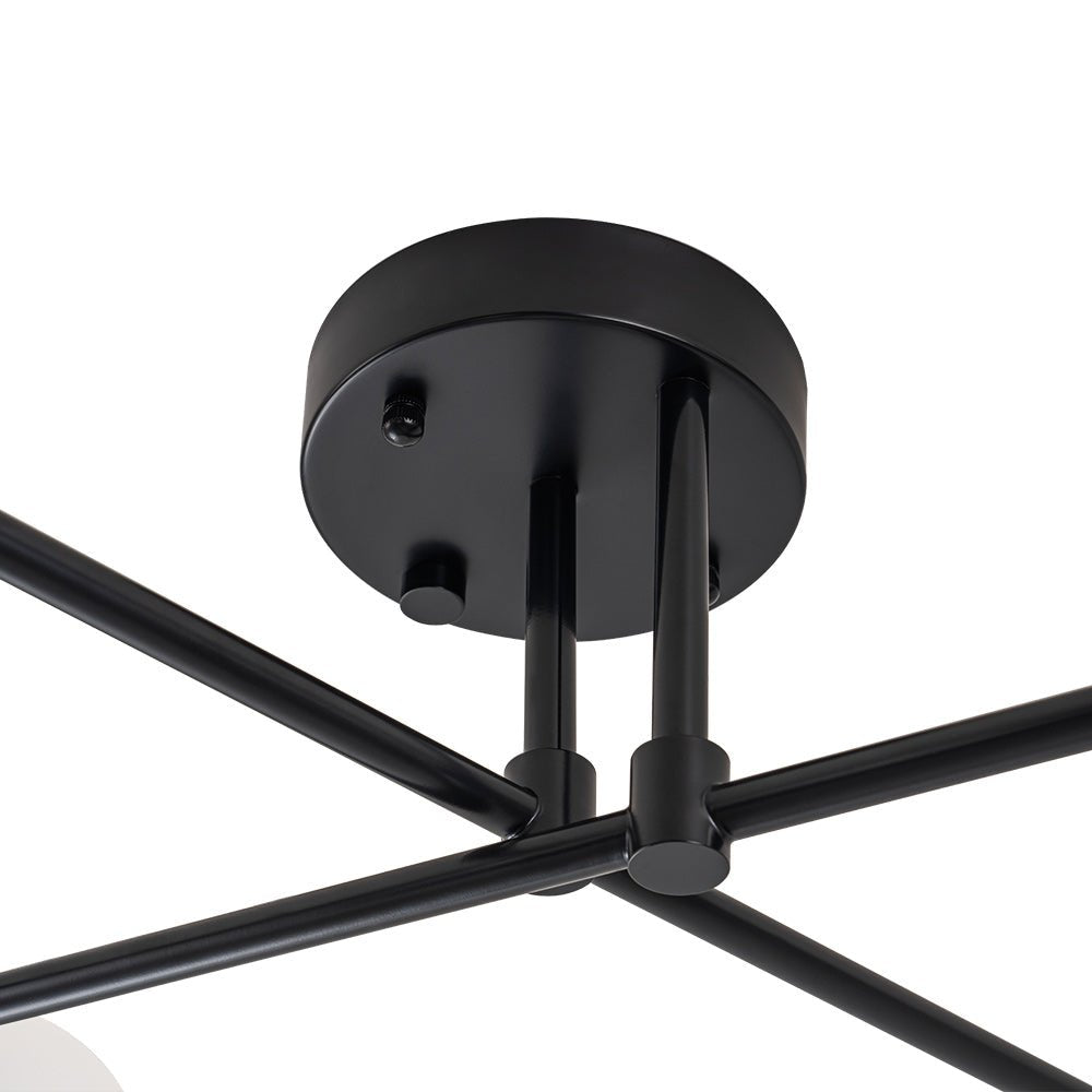 (OpenBox) Black Frosted Bubble Linear Sputnik Semi Flush Mount