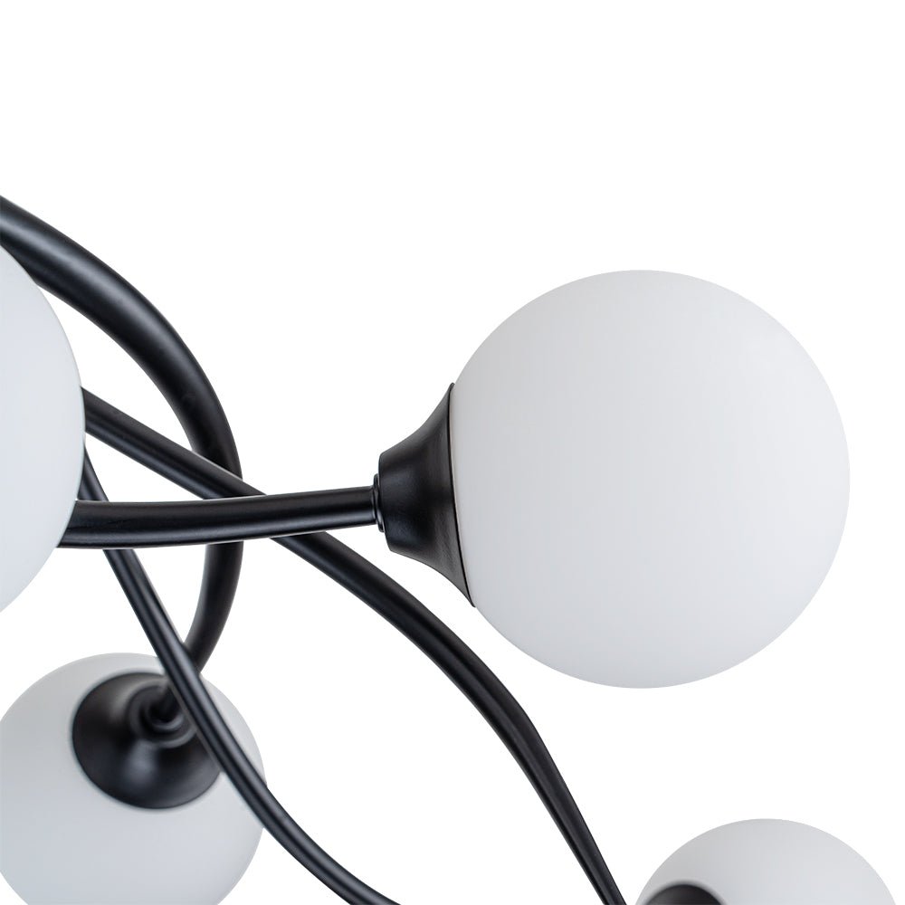 Black Magic Forest Willow Bubble Linear Island Chandelier
