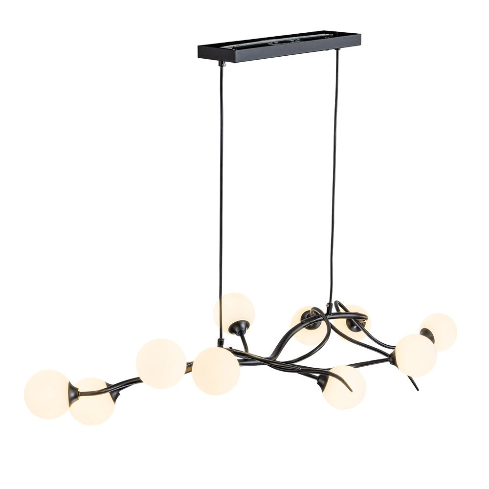 Black Magic Forest Willow Bubble Linear Island Chandelier