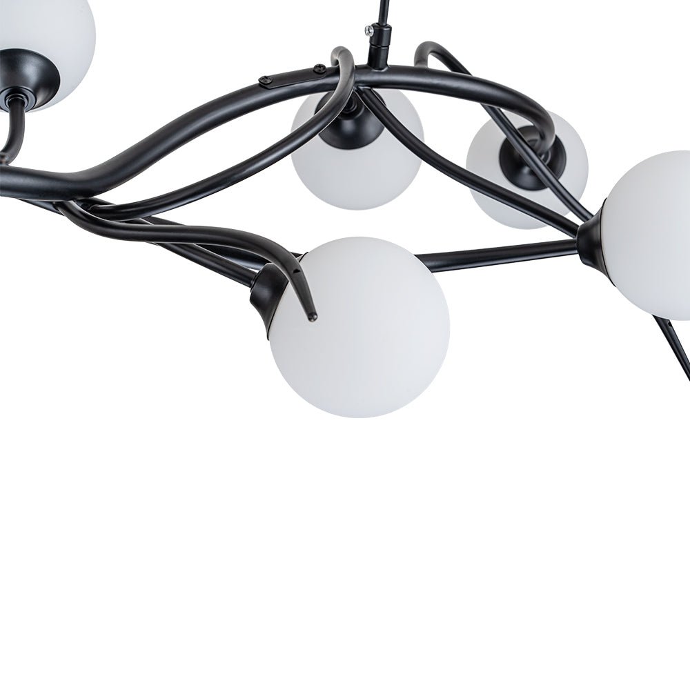 Black Magic Forest Willow Bubble Linear Island Chandelier
