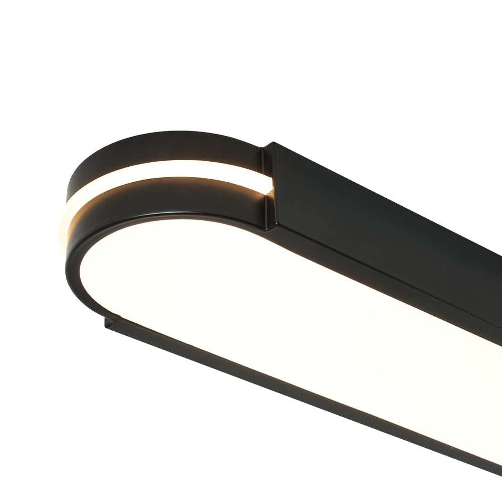 Black Minimalist Oval Dimmable LED Flush Mount Light