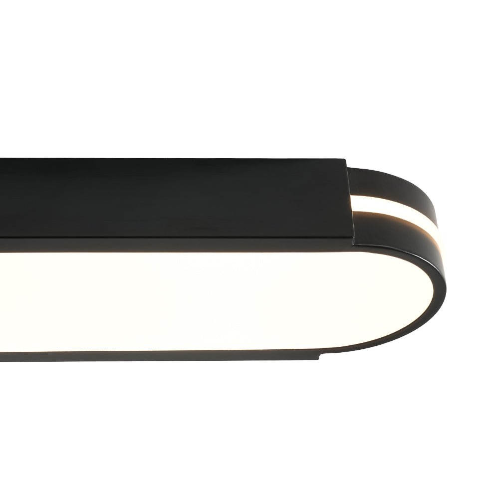 Black Minimalist Oval Dimmable LED Flush Mount Light