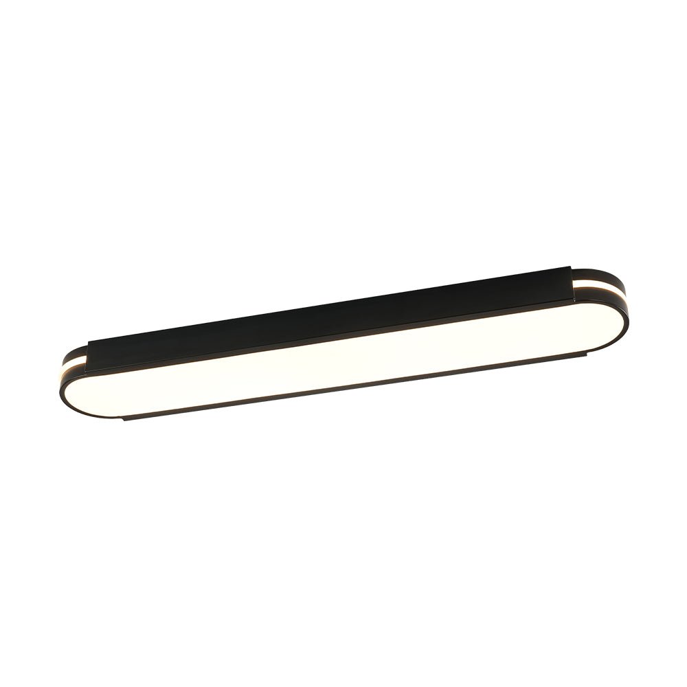 Black Minimalist Oval Dimmable LED Flush Mount Light