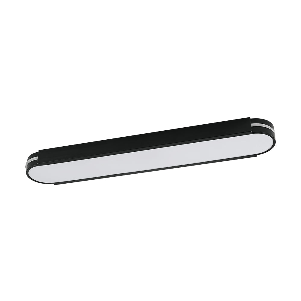 Black Minimalist Oval Dimmable LED Flush Mount Light