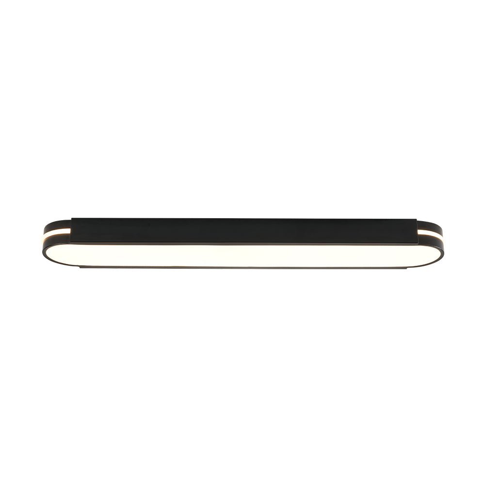 Black Minimalist Oval Dimmable LED Flush Mount Light