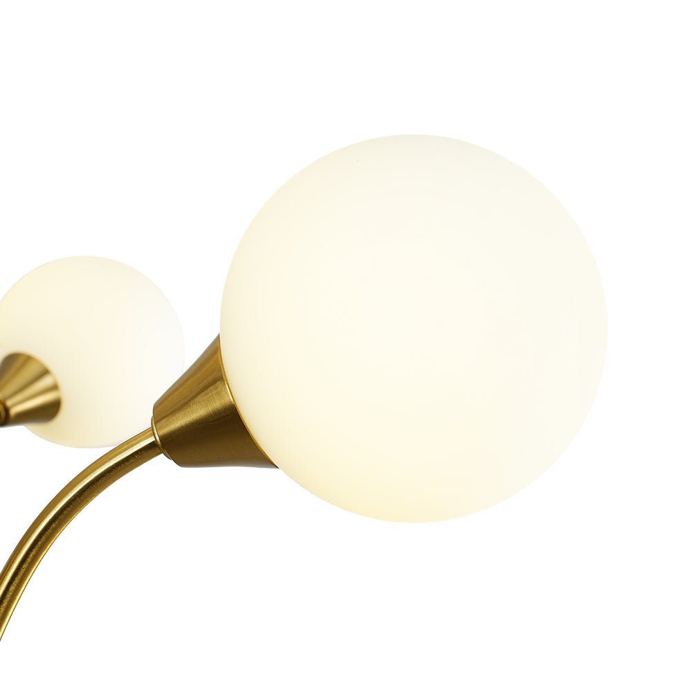 Bloom Frosted Glass Globe Bubble Brass Sputnik Chandelier