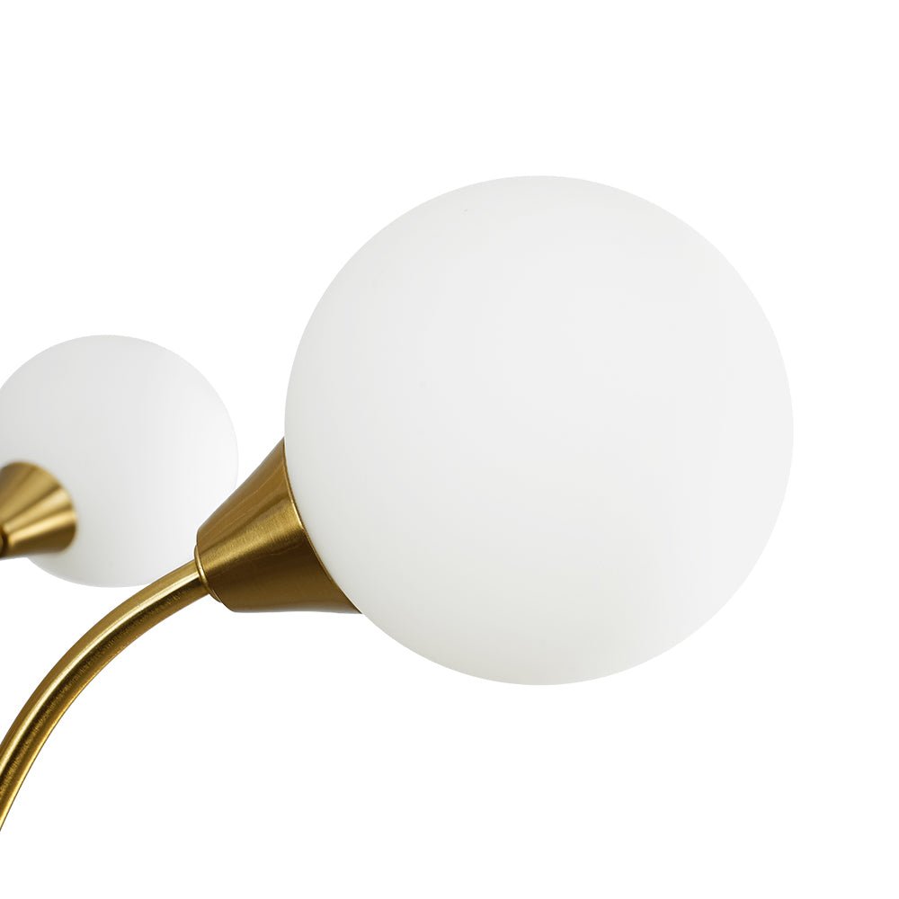 Bloom Frosted Glass Globe Bubble Brass Sputnik Chandelier