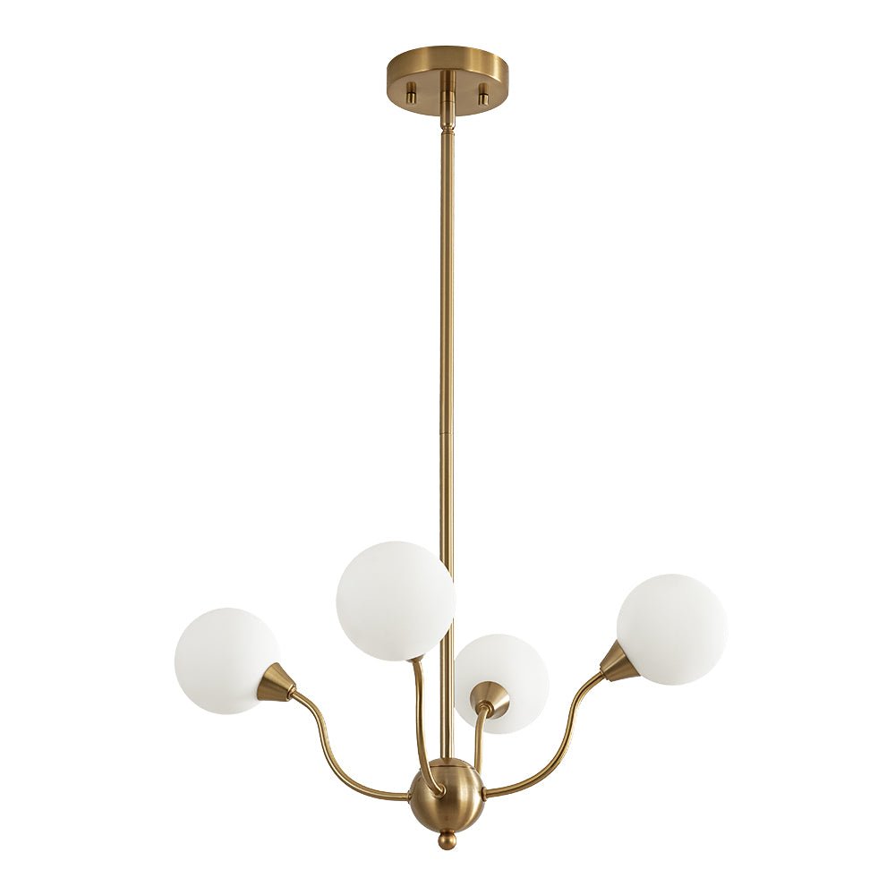 Bloom Frosted Glass Globe Bubble Brass Sputnik Chandelier