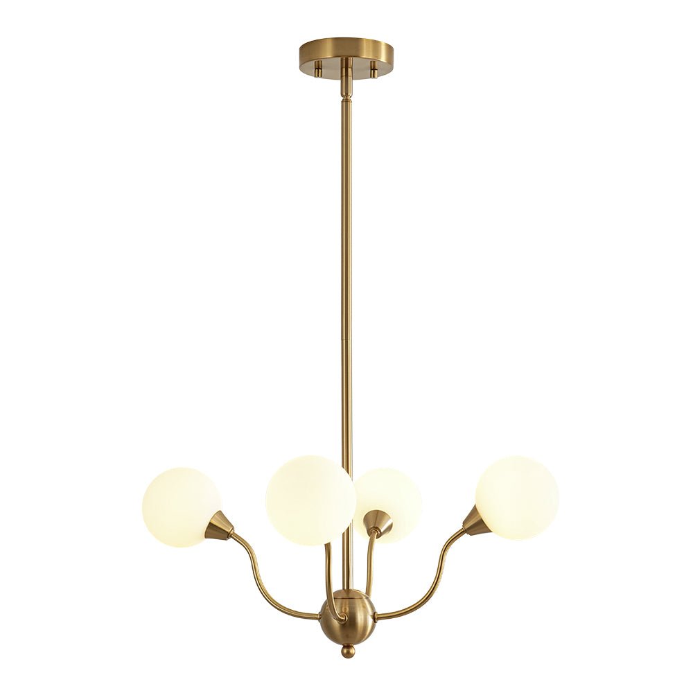Bloom Frosted Glass Globe Bubble Brass Sputnik Chandelier
