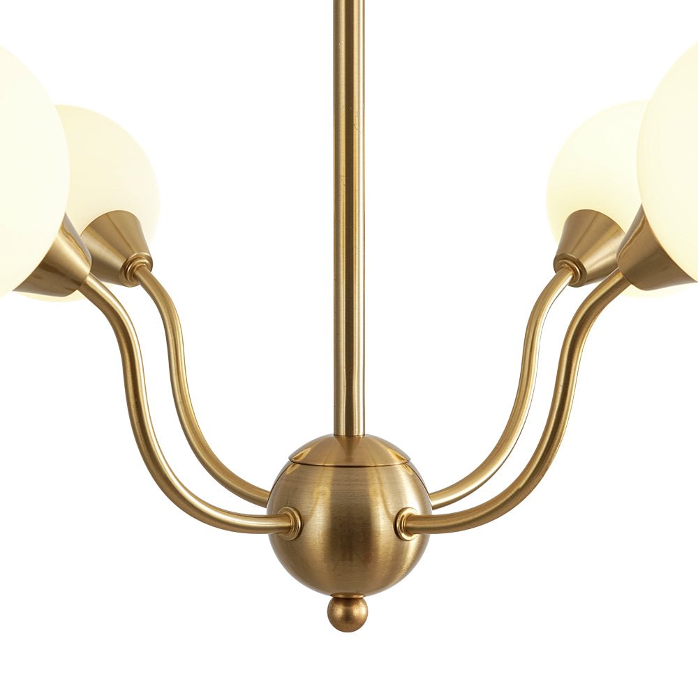 Bloom Frosted Glass Globe Bubble Brass Sputnik Chandelier