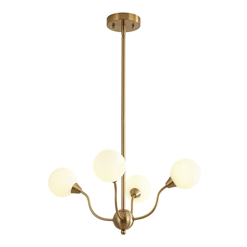 Bloom Frosted Glass Globe Bubble Brass Sputnik Chandelier