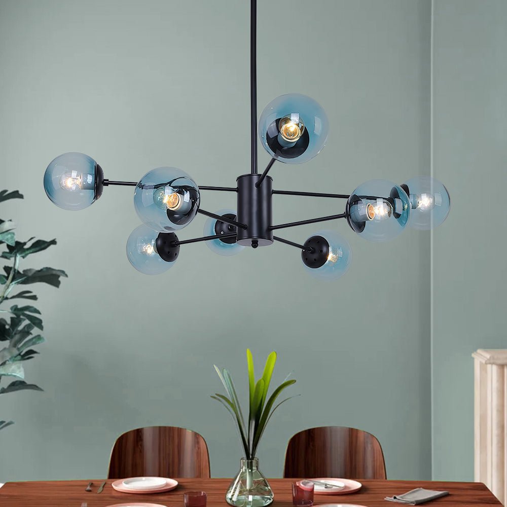 Blue Sputnik Bubble Light Chandelier
