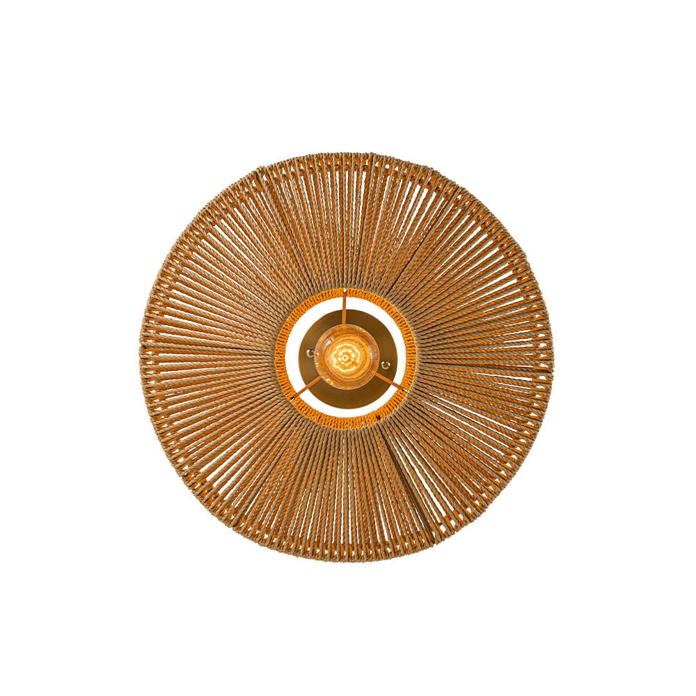 Bohemian Brown Woven Hemp Rope Cage Ceiling Light