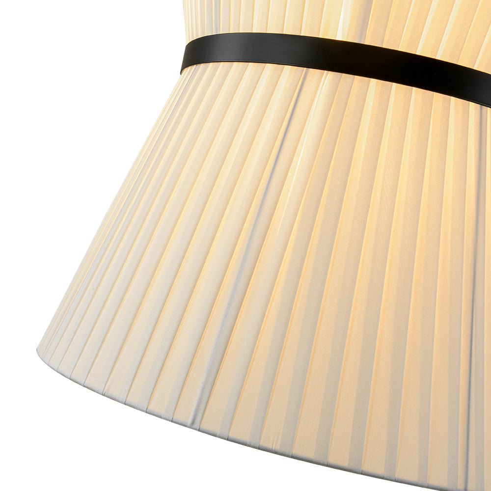Boho 2-Tier White Fabric Tapered Drum Pendant Light