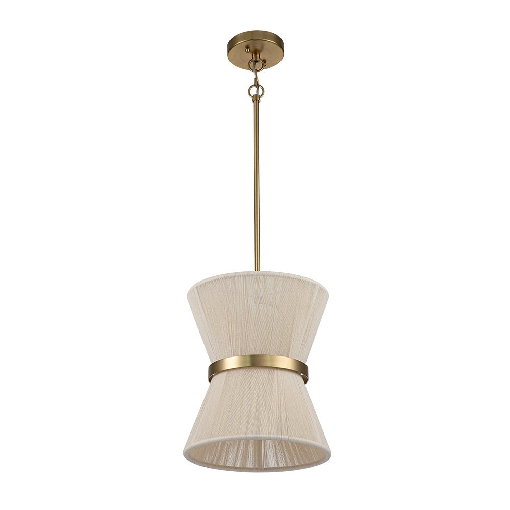 Boho 2-Tier Woven Thread Tapered Drum Pendant Light