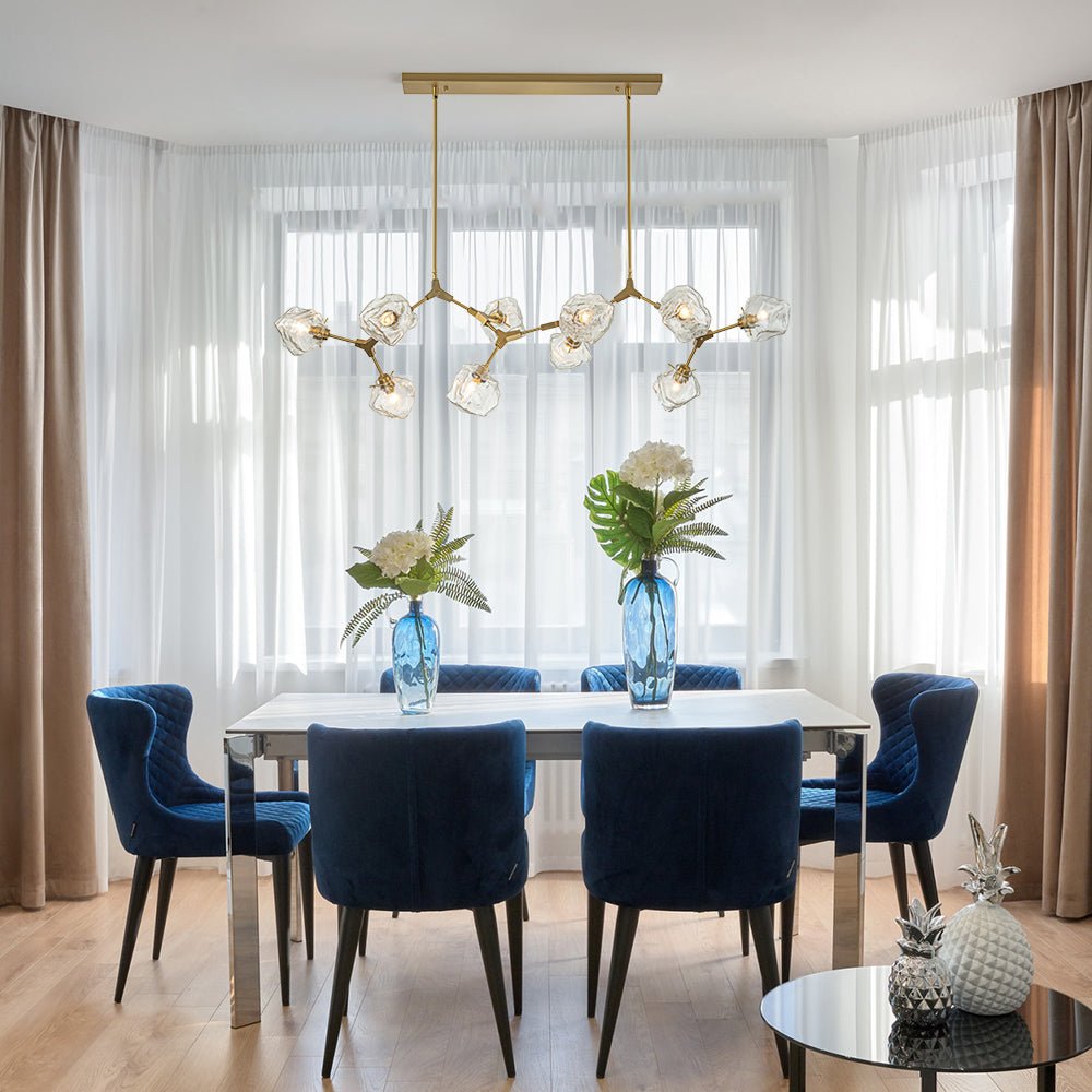(OpenBox) Brass 10-Light Branch Frozen Glass Ice Style Island Pendant