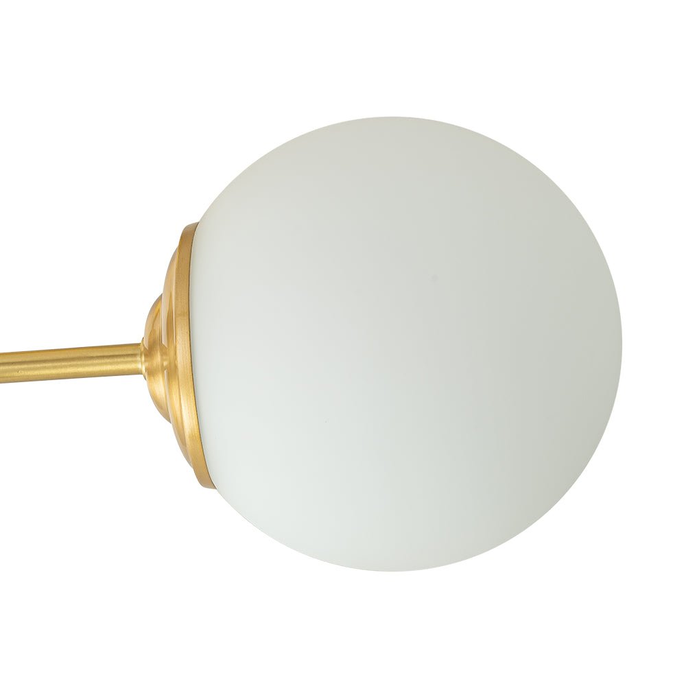 Brass 3-Light Opal Glass Globe Semi Flush Mount