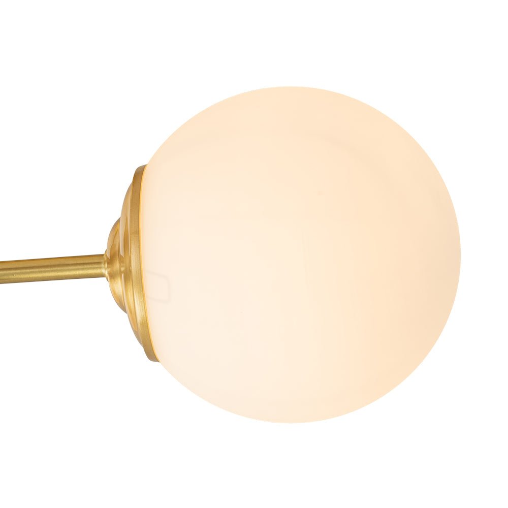 Brass 3-Light Opal Glass Globe Semi Flush Mount