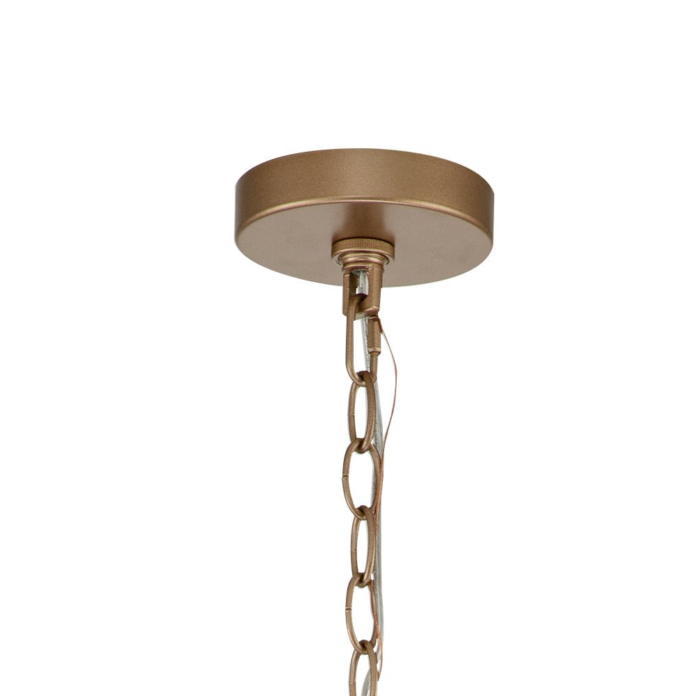 Brass Candle Style Drum Fabric Chandelier