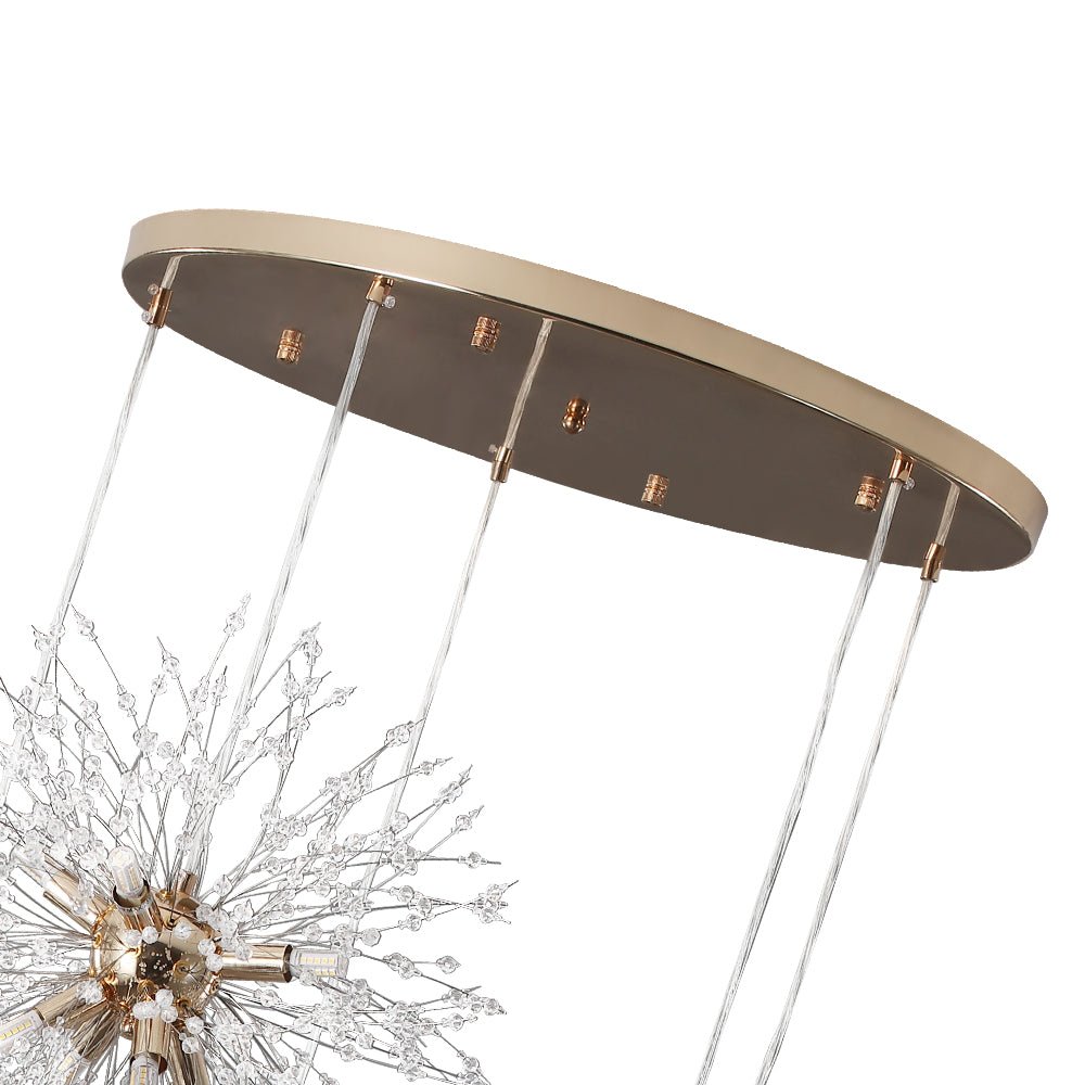 Brass Cluster Firework Dandelion Pendant Chandelier