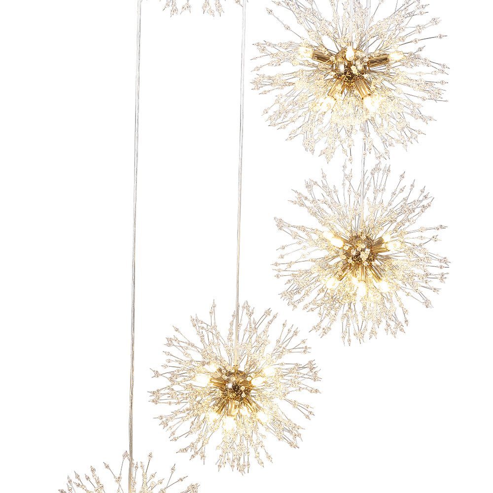 Brass Cluster Firework Dandelion Pendant Chandelier