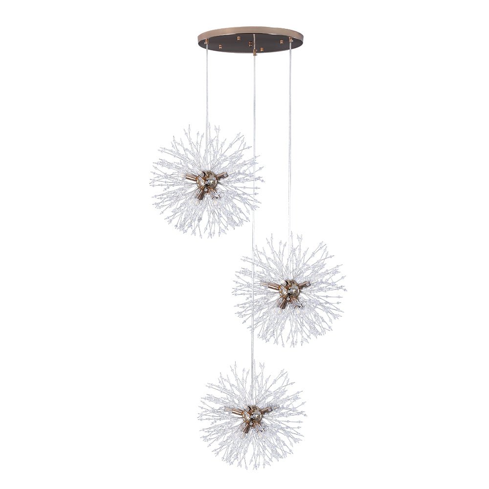 Brass Cluster Firework Dandelion Pendant Chandelier