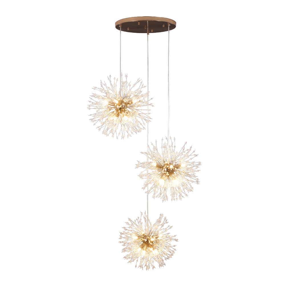 Brass Cluster Firework Dandelion Pendant Chandelier
