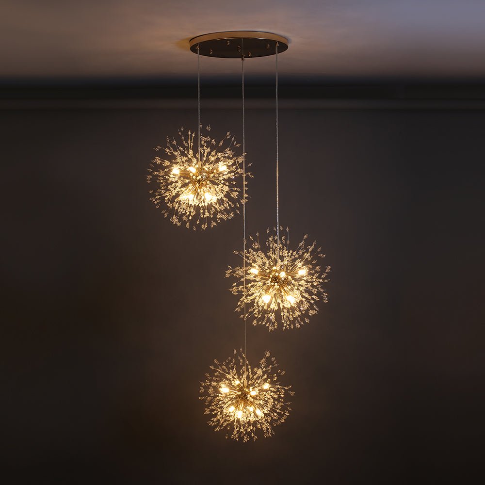 Brass Cluster Firework Dandelion Pendant Chandelier
