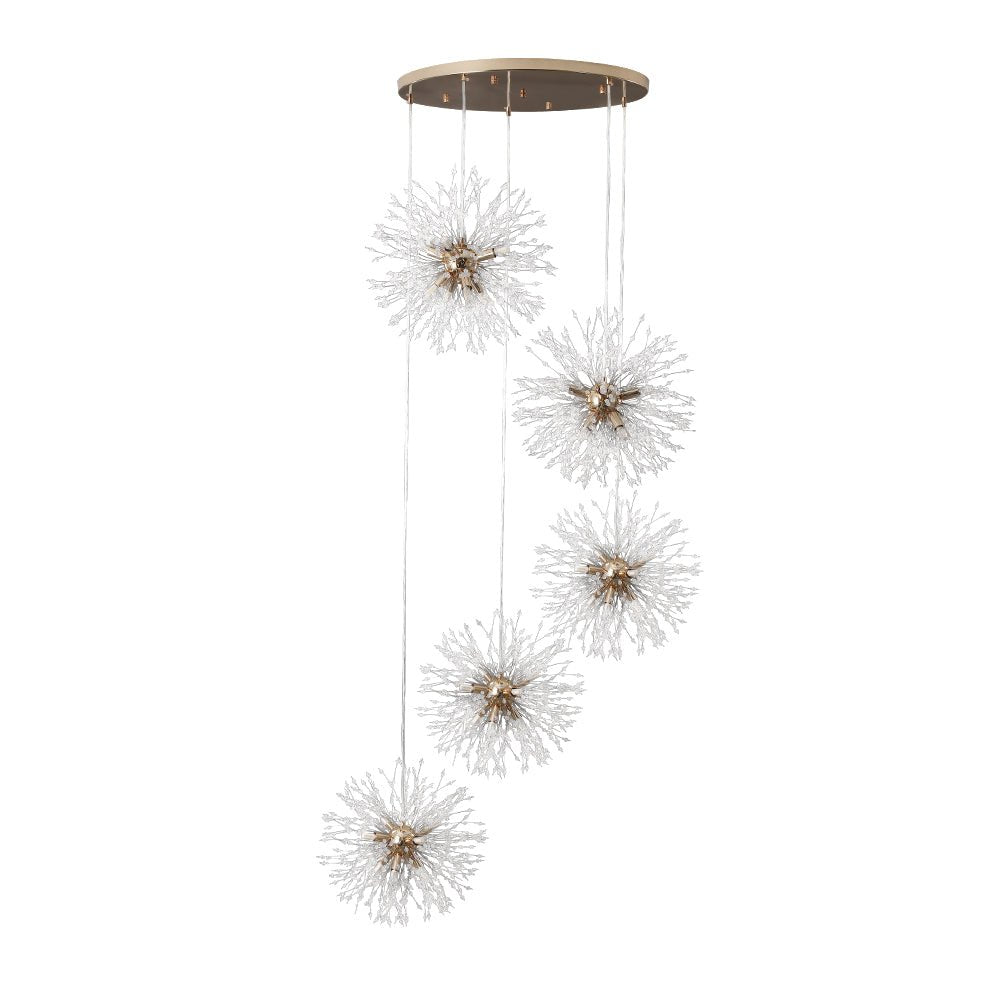 Brass Cluster Firework Dandelion Pendant Chandelier