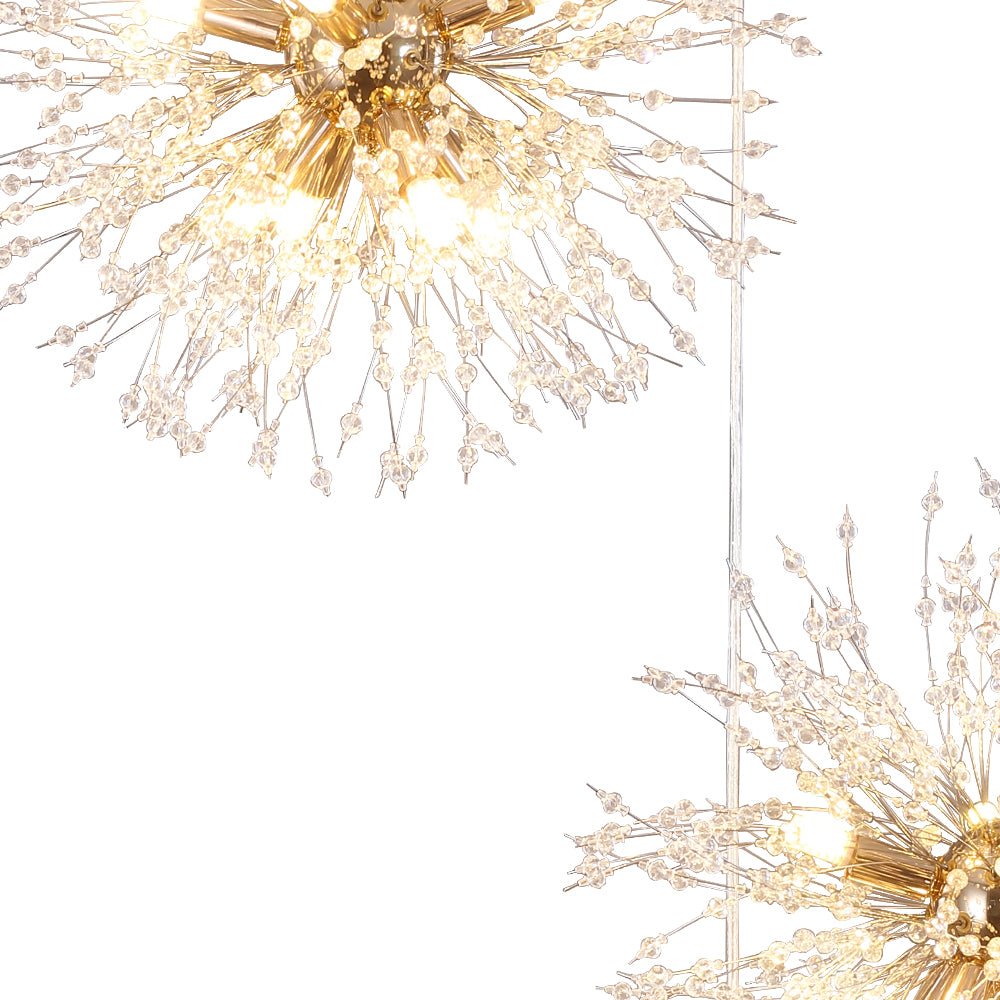 Brass Cluster Firework Dandelion Pendant Chandelier