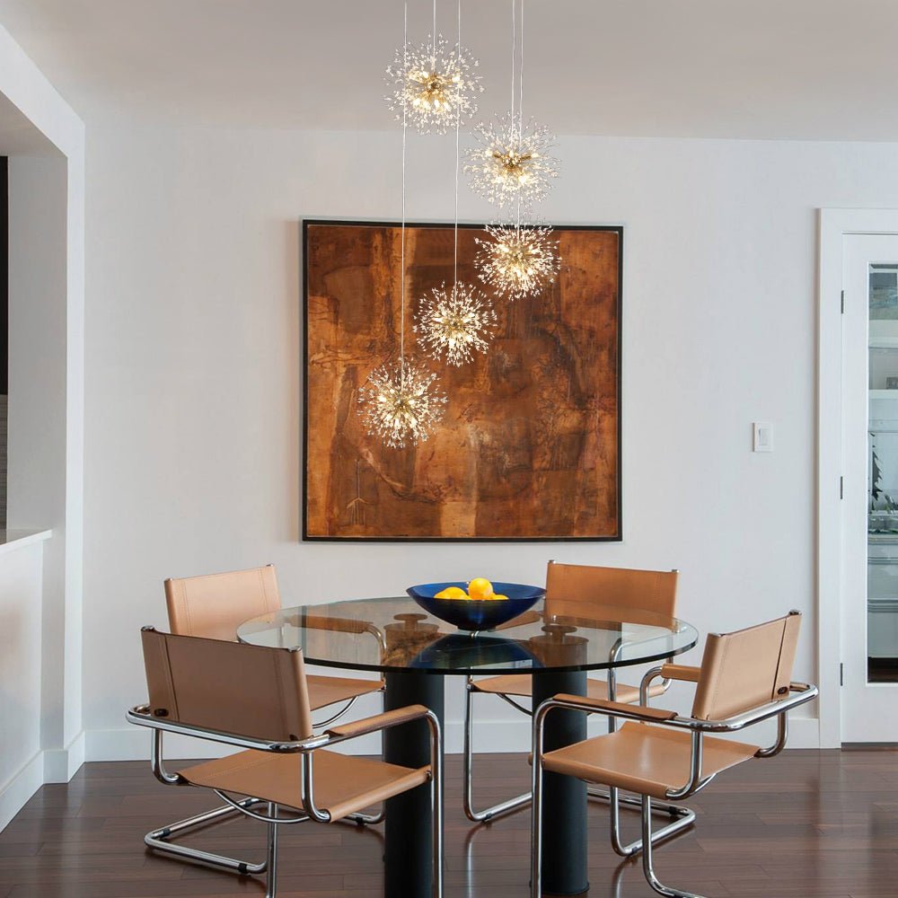 Brass Cluster Firework Dandelion Pendant Chandelier