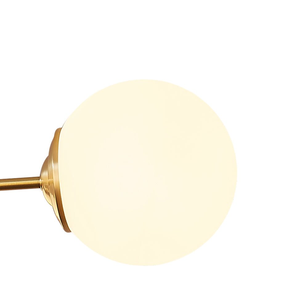 Brass Opal Glass Globe Tier Sputnik Chandelier