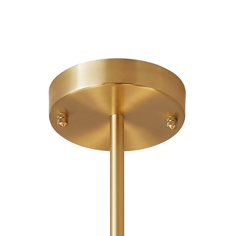 Brass Opal Glass Globe Tier Sputnik Chandelier