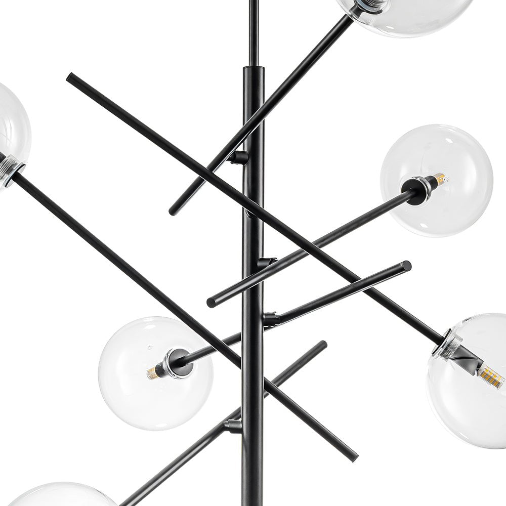 Celestial Glass Globe Sputnik Chandelier - Adjustable Linear Arm