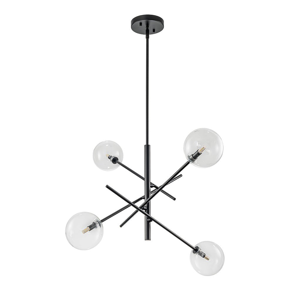 Celestial Glass Globe Sputnik Chandelier - Adjustable Linear Arm