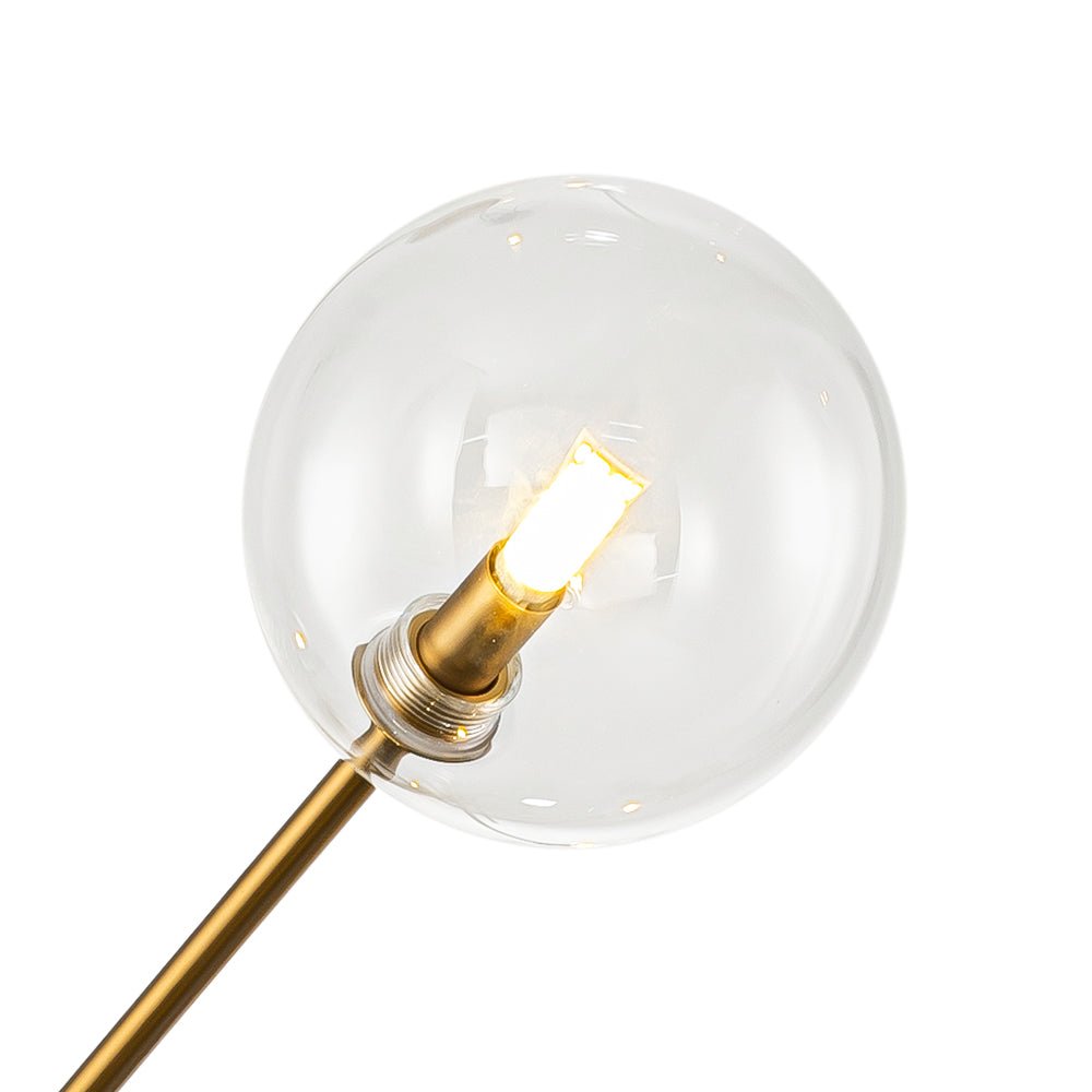 Celestial Glass Globe Sputnik Chandelier - Adjustable Linear Arm