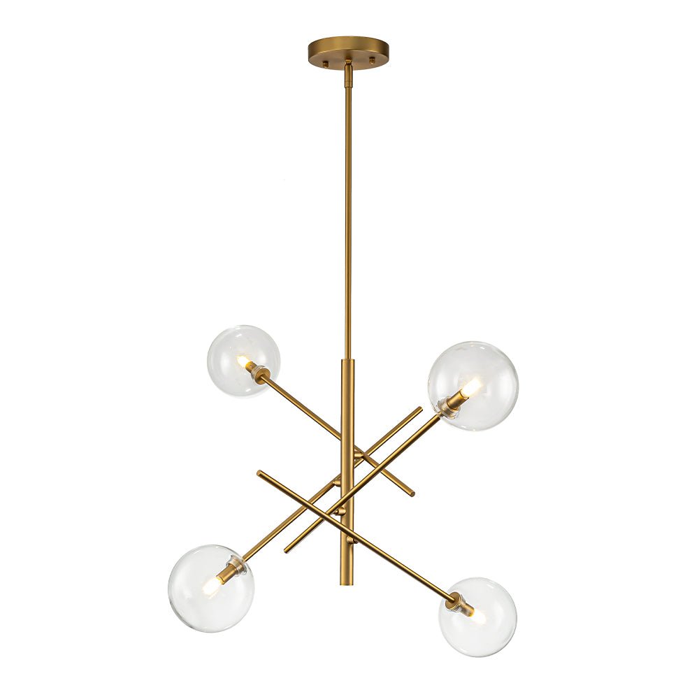 Celestial Glass Globe Sputnik Chandelier - Adjustable Linear Arm