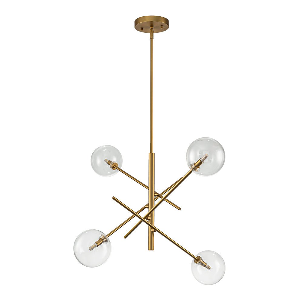Celestial Glass Globe Sputnik Chandelier - Adjustable Linear Arm