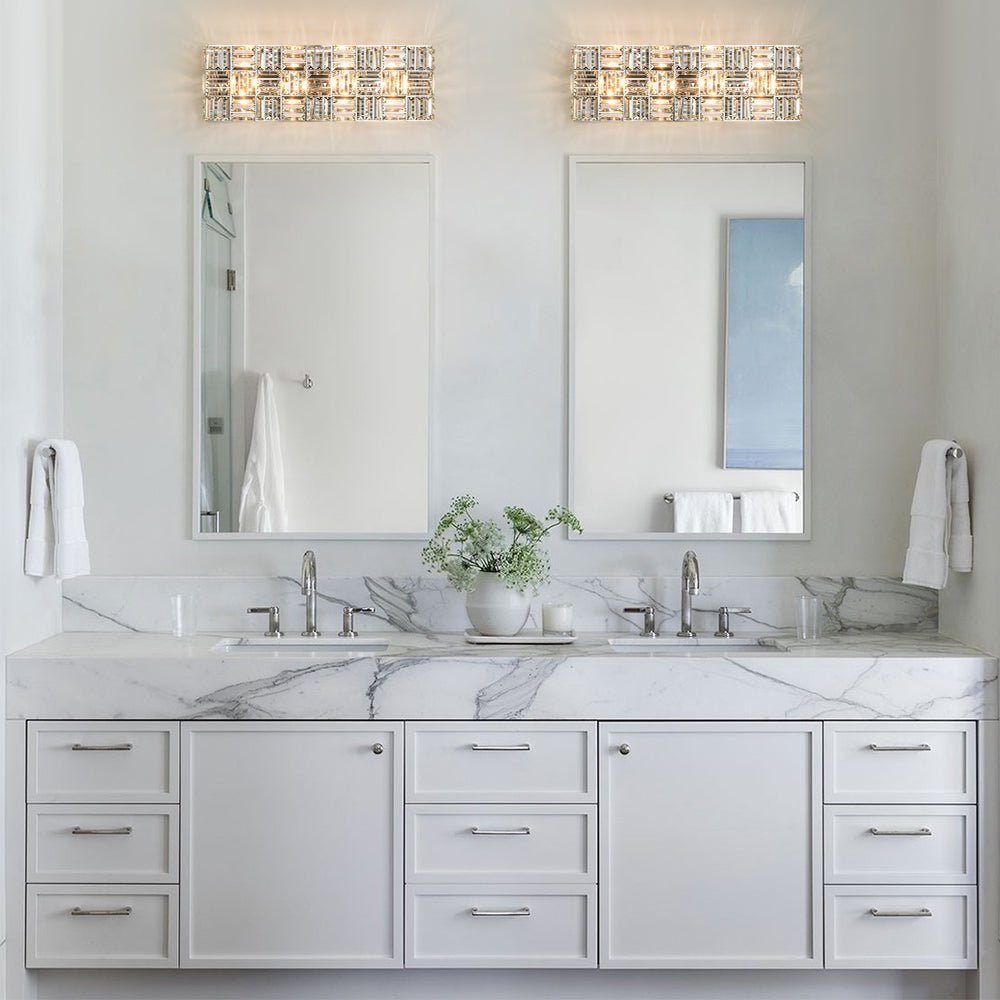Chrome Luxe Crystal Linear Rectangle Bath Vanity Light